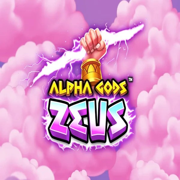 Alpha Gods Zeus slot logo by PearFiction Studios at Tikitaka Casino