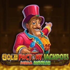 Official Jackpots logo: Gold Factory Jackpots Mega Moolah by Aurum Signature Studios at Tikitaka Casino